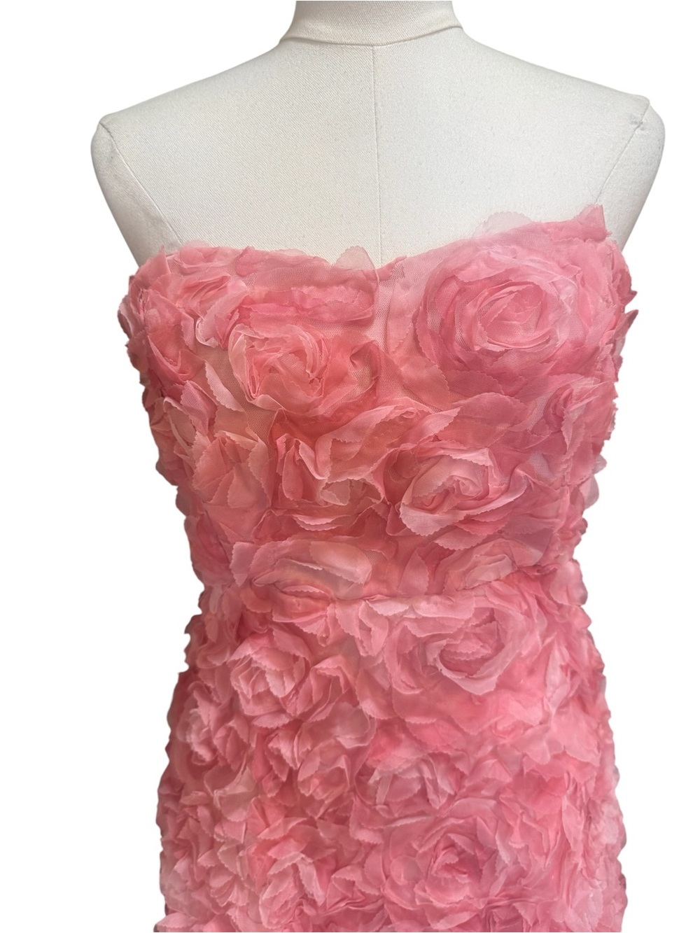 Selfie Leslie In Paris Pink 3D Rosette Strapless Mini Dress US XL AU 14 NWT - Picture 5 of 10